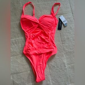 Neon orange/pink La Blanca one piece